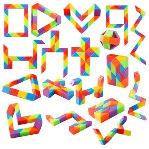 Yeetec Fidget Snake Cube Kids Party Favors Rainbow Twist Puzzle Toy for Christmas Stocking Stuffers Party Bag Fillers and Supplies School Prize Toys and Gifts (30)