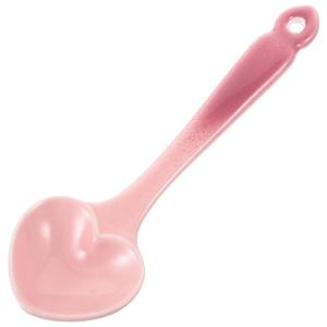 OHPHCALL Heart Shaped Ceramic Spoon Pink About 14 X 4.5 cm 1 X Spoon