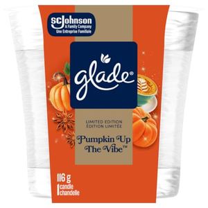 Glade Pumpkin Up the Vibe Scented Candle, Fall Limited Edition, 116g