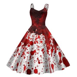 Medieval Dress for Women xs XL XXL XXXL White Red Halloween Dresses Bloody Print Casual Party V Neck Sexy Sleeveless Dress Evening Cocktail Swing Vintage Elegant A Line Dresses Wedding Guest Vacation