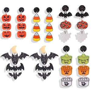 Halloween Earrings for Women Bat Spider Skull Jewelry Gifts Accessories