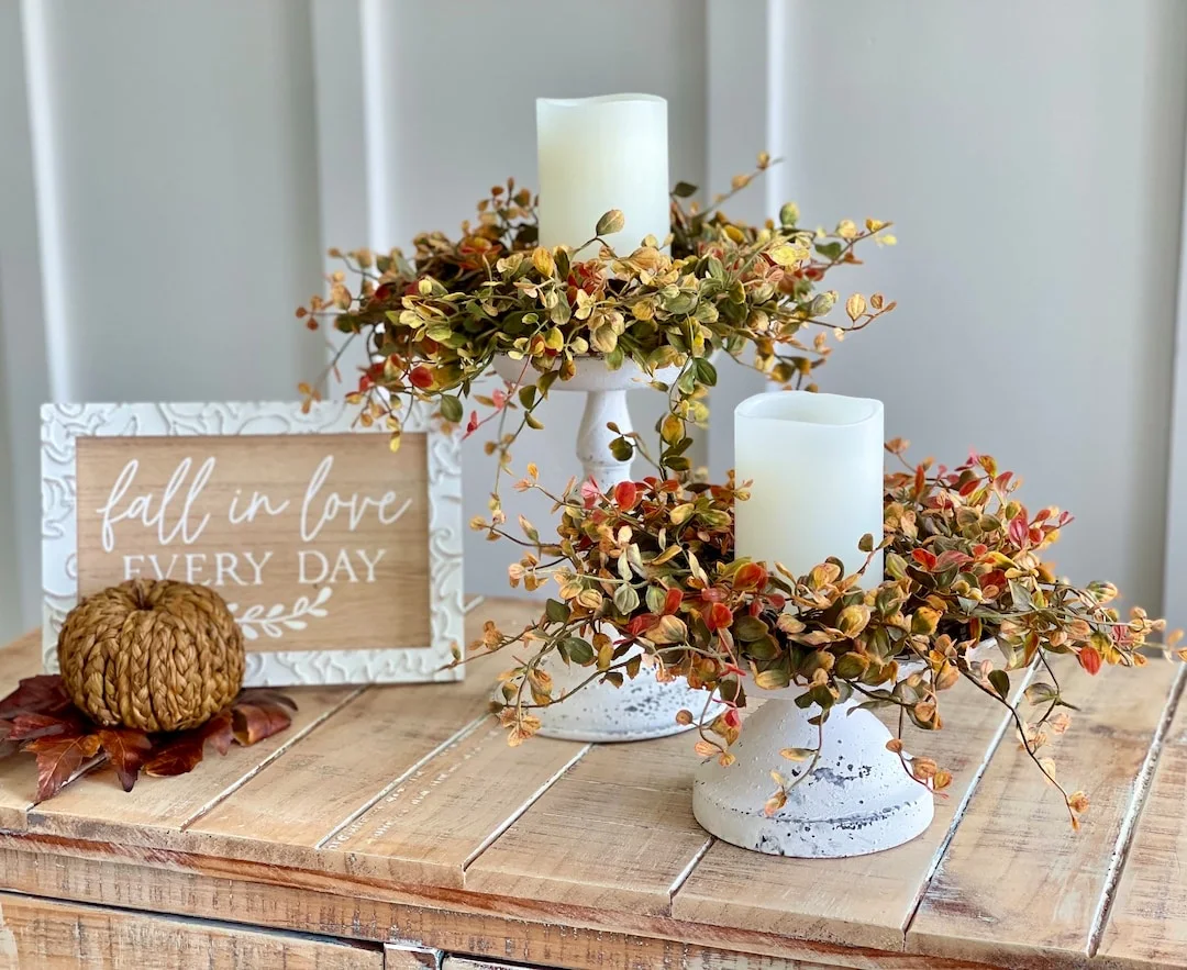 Fall Foliage Candle Ring (Etsy)