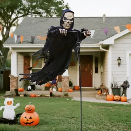 7.8 FT Flying Reaper Ghost Skeleton