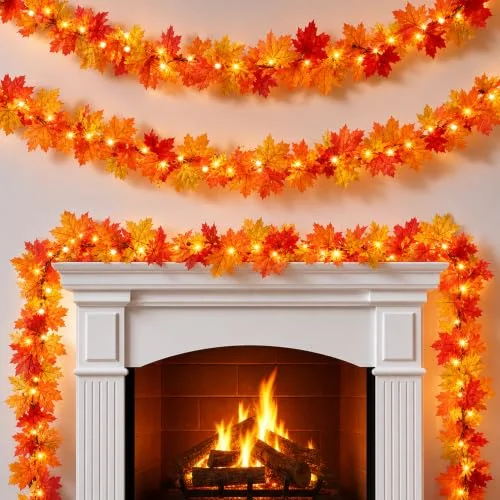 9FT Lighted Fall Garland