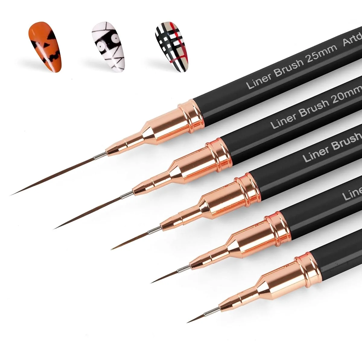 Metallic Nail Art Pens & Liner Brushes (5 pcs)
