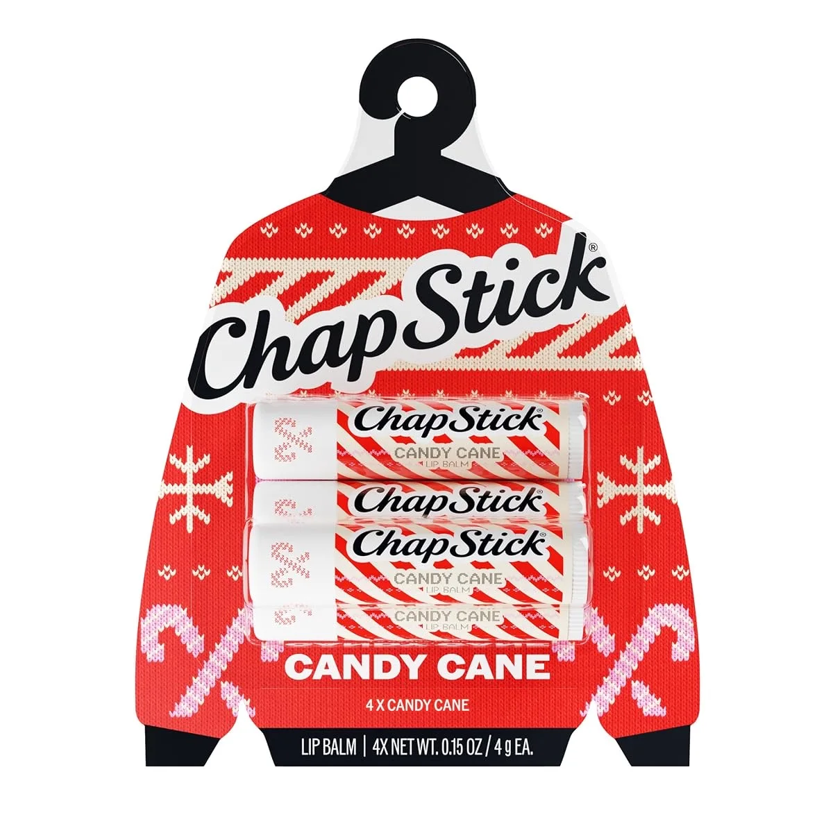 ChapStick Candy Cane Holiday Lip Balm Set (4-Pack)