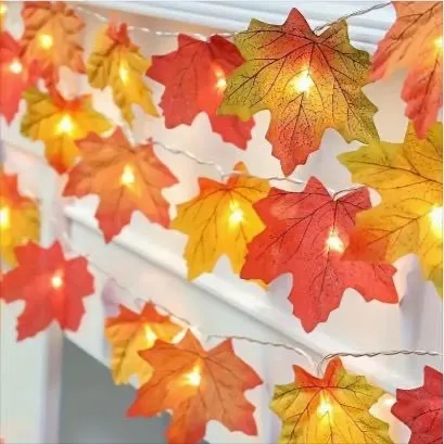 Autumn Maple Leaf Garland String Lights