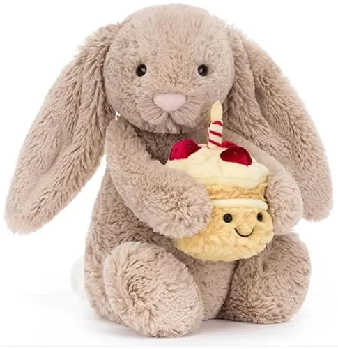 Jellycat Bashful Beige Bunny 'Birthday'