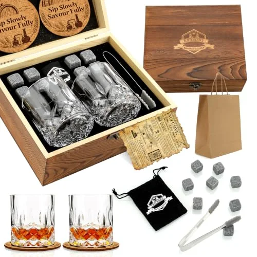 Whiskey Stones & Glasses Gift Set