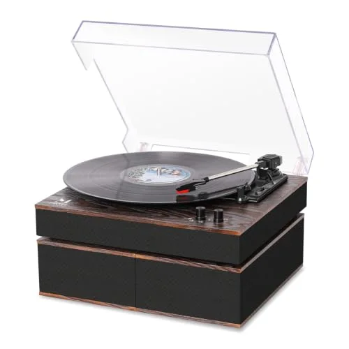Bluetooth Record Player with Speakers