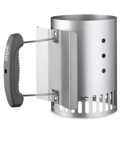 Weber Rapidfire Compact Chimney Starter – Charcoal Grill Accessory That Lights Coals in Under 15 Minutes, Ideal for Smaller Grills (Smokey Joe & Jumbo Joe)