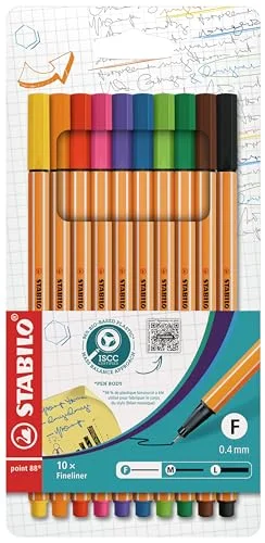 STABILO - point 88 - Fineliner - Pack of 10 - Assorted colors