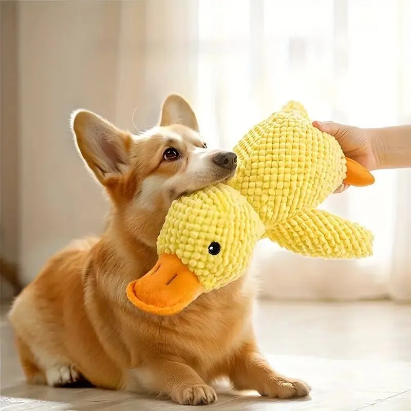 Bite-Resistant Plush Duck Toy with Sound Effects for Small to Medium Dogs
