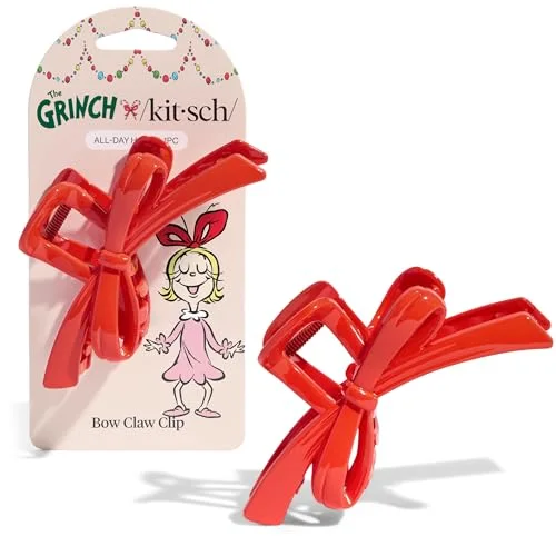 The Grinch x Kitsch Bow Claw Clip
