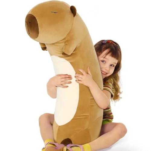 Long Capybara Plush Body Pillow 39"