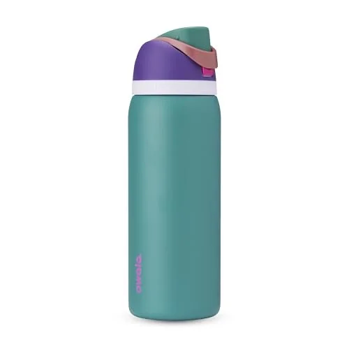 Owala FreeSip - Stainless Steel - 32-oz. - Purple/Blue (80s Ski Slopes)