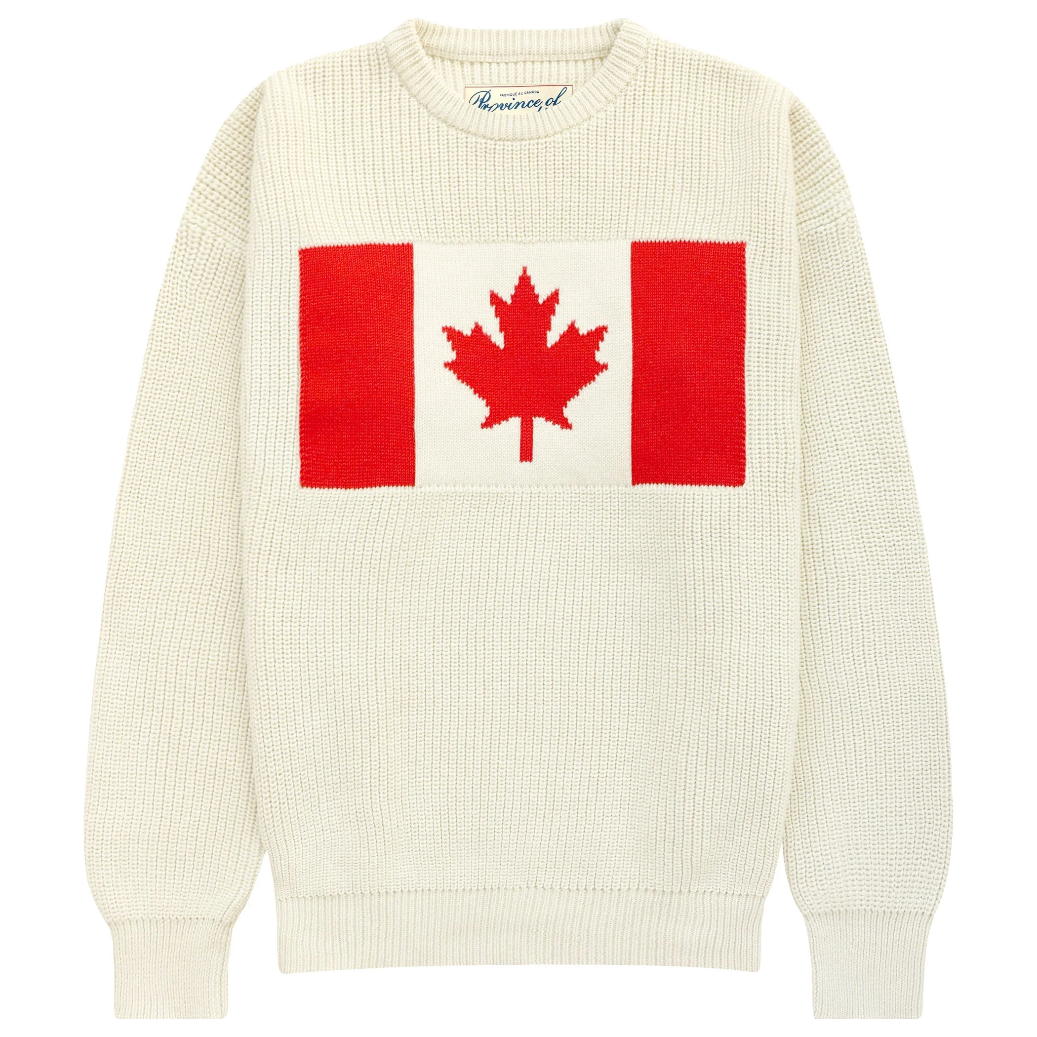Province of Canada Flag Cotton Knit Sweater (Cream)