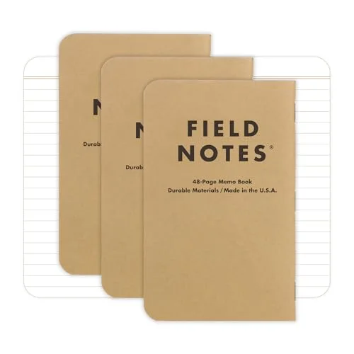Field Notes: Original Kraft 3-Pack - Left-Handed - Ruled Paper Memo Books - Lined 48 Page Pocket Notebooks - 3.5" x 5.5"