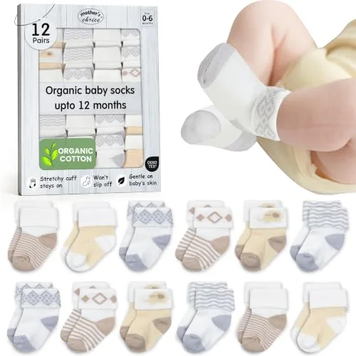 Organic Newborn Socks (12 Pairs)