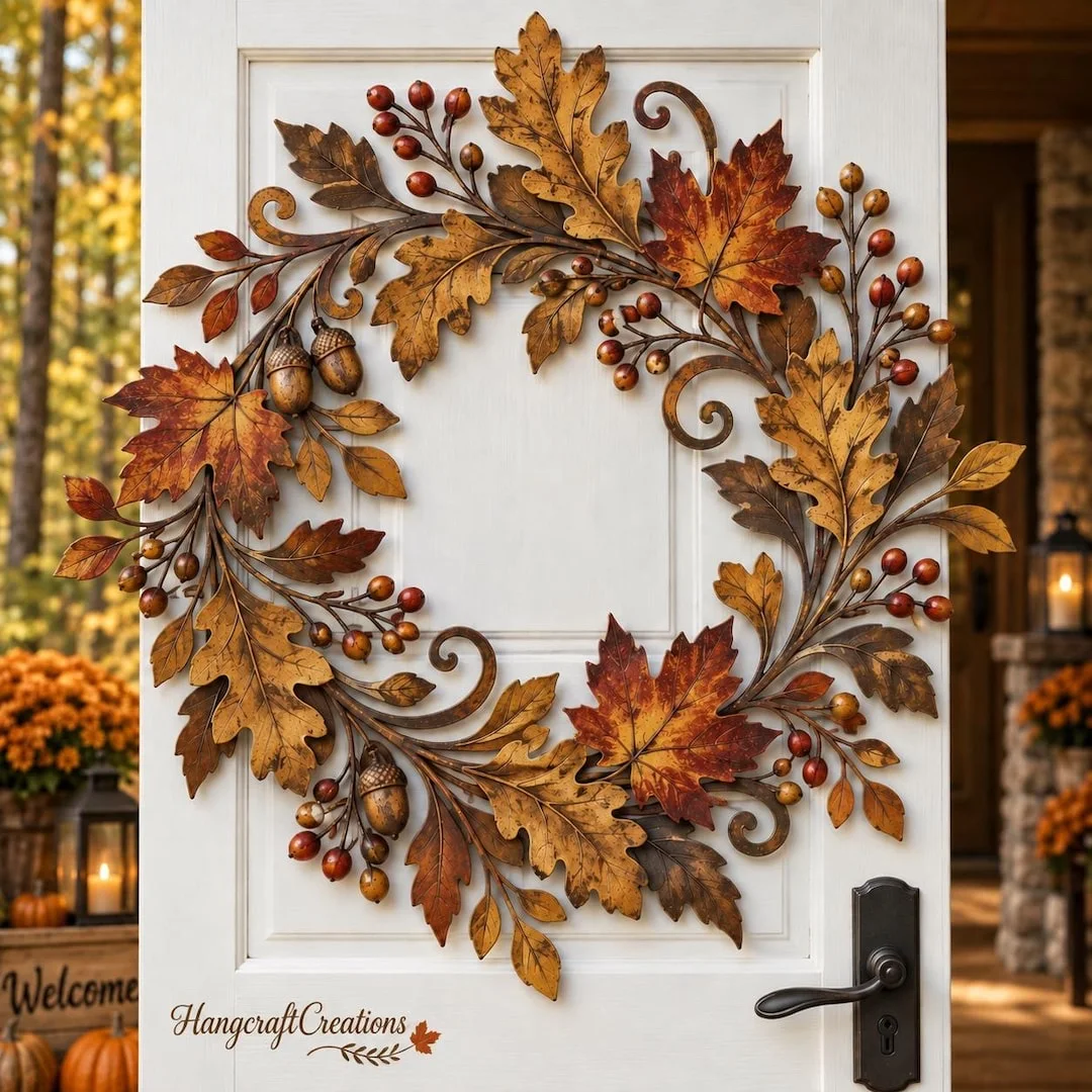Fall Leaf Metal Wreath (Etsy)
