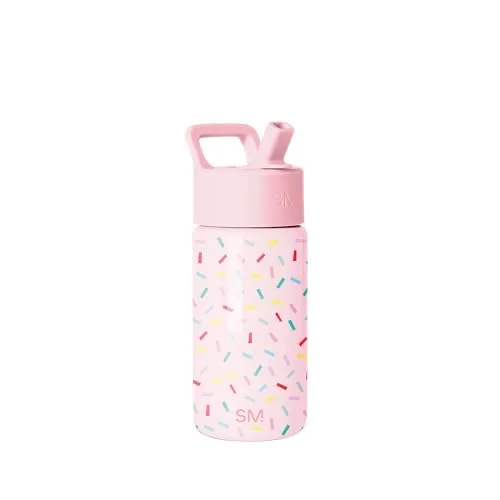 Simple Modern Kids Water Bottle with Straw Lid | 14oz Insulated Stainless Steel Kids Tumbler & Spill Proof Toddler Cup for School, Girls, Boys | Summit | Confetti