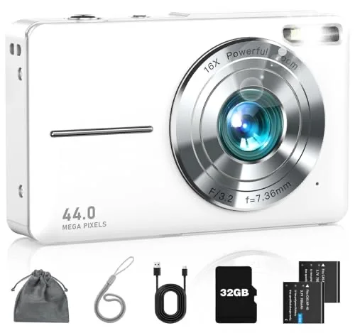 Lecran Digital Camera (Pearl White)