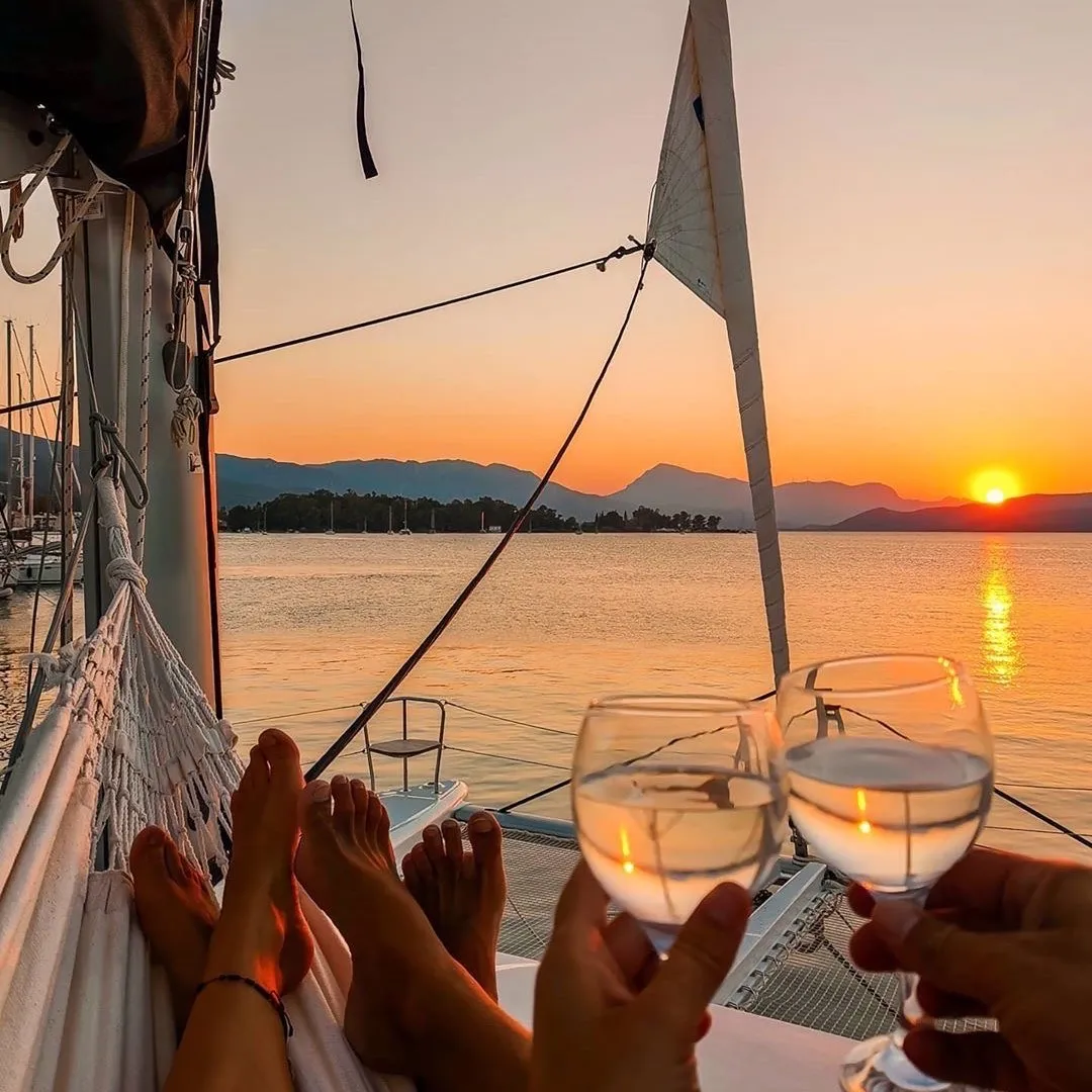 Sunset on a yacht