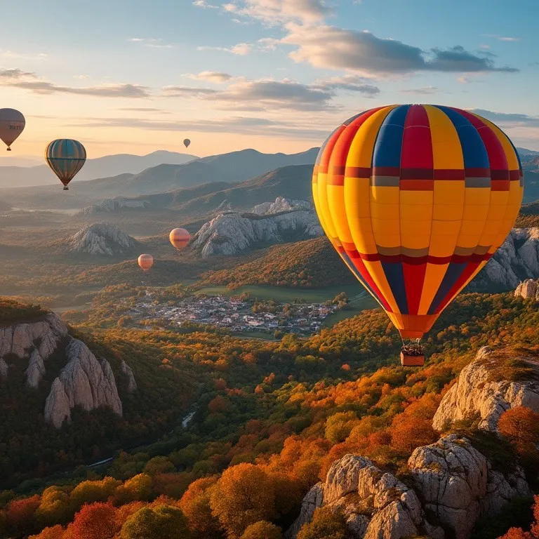 Enjoy the vibrant colors of nature from a hot air balloon