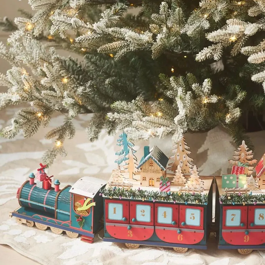 Light-Up Wooden Train Advent Calendar