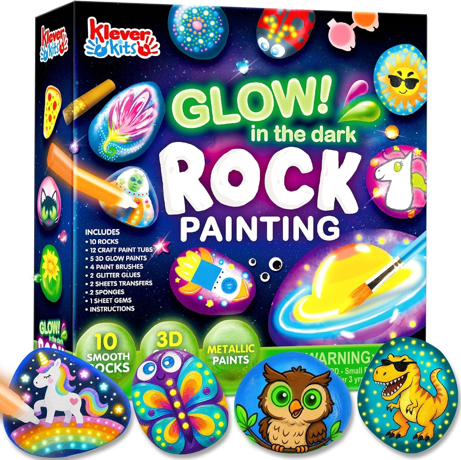Glow-in-the-Dark Rock Painting Kit