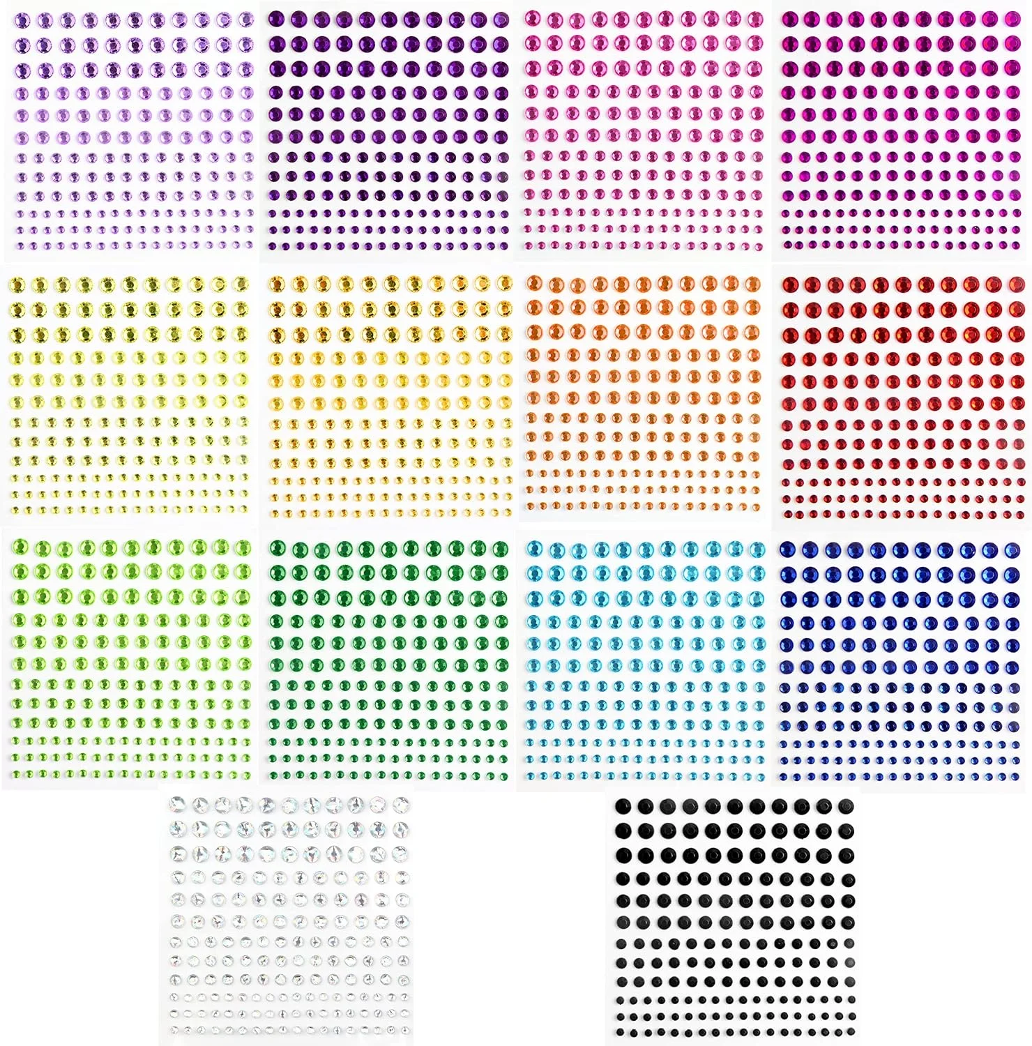 Self-Adhesive Rhinestone Gem Stickers (2310 pcs)