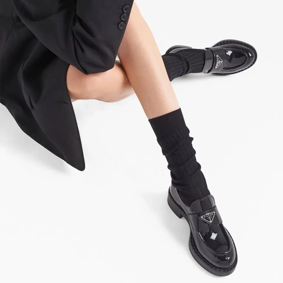 Prada - Chocolate patent leather loafers