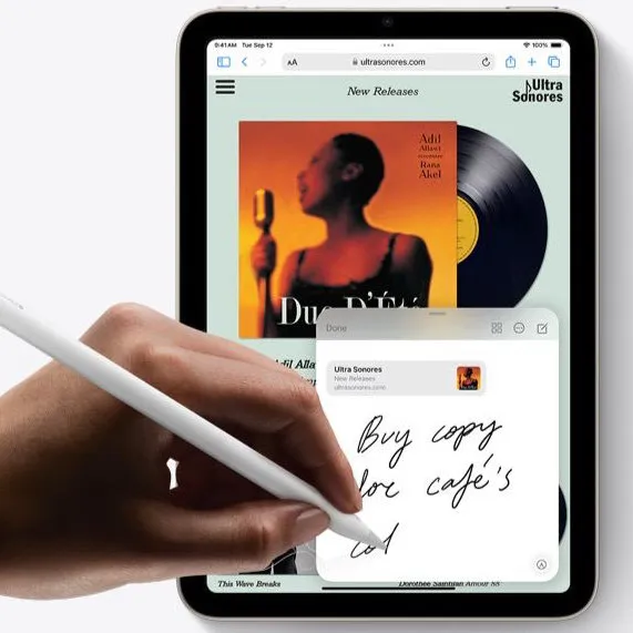Apple iPad mini tablet with Apple Pencil