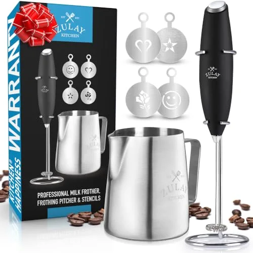 Zulay Milk Frother Gift Set with Pitcher