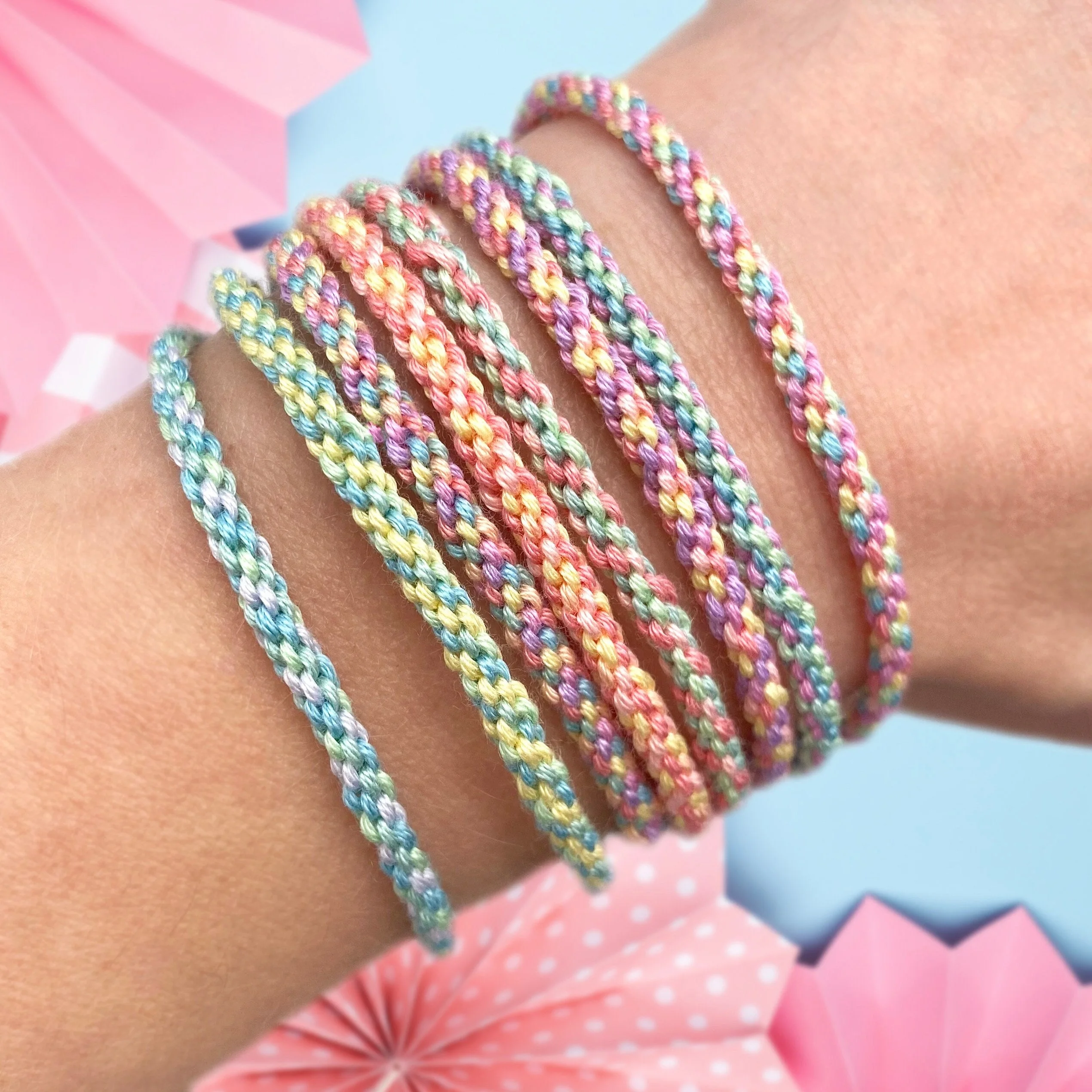 Pastel Friendship Bracelet Kit with Wooden Loom (Etsy)