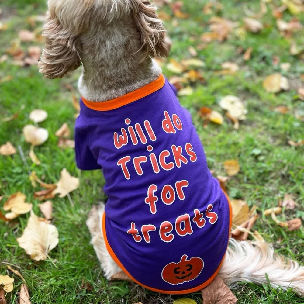 Halloween Tricks For Treats Dog Graphic T Shirt