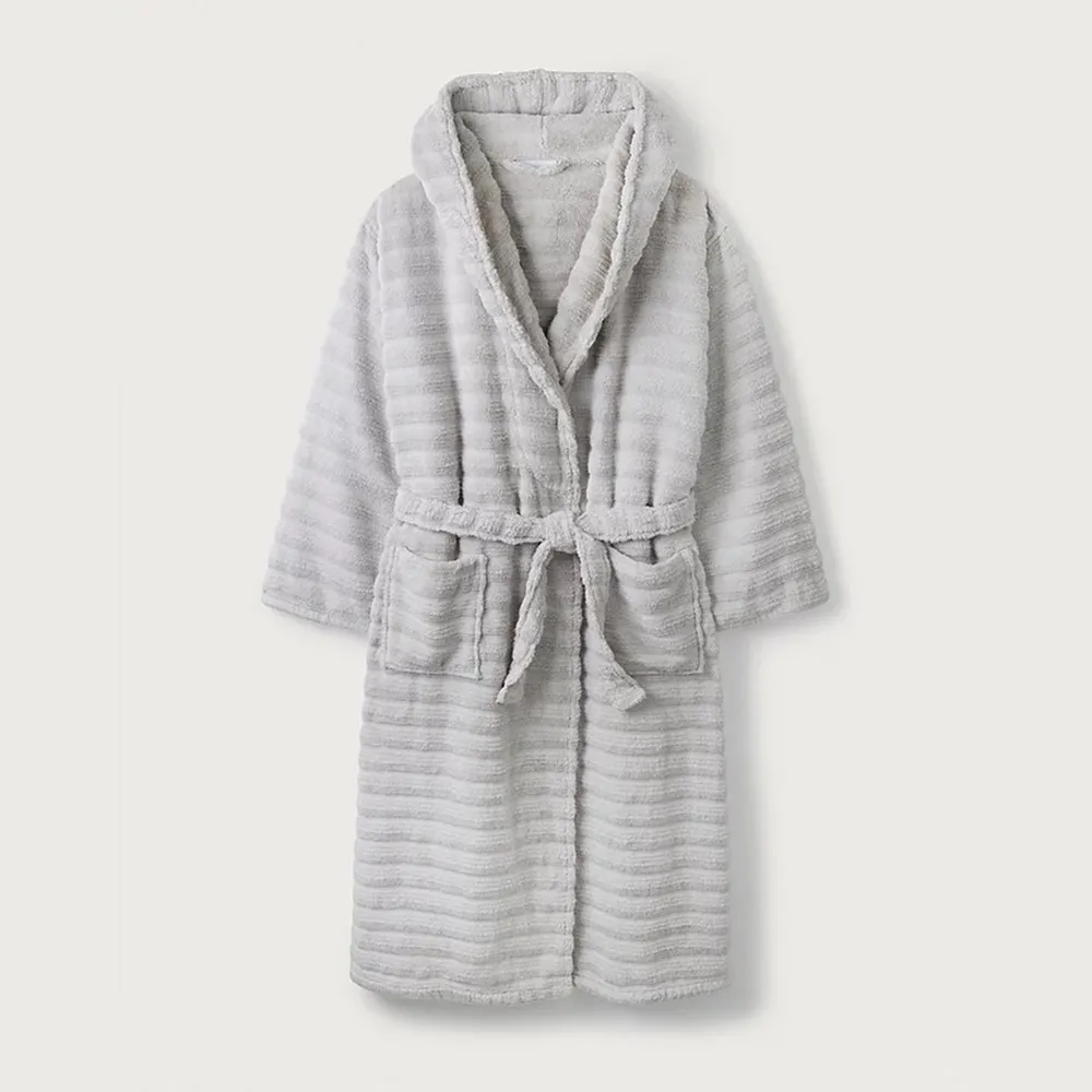 The White Company Unisex Hooded Ribbed Hydrocotton Robe