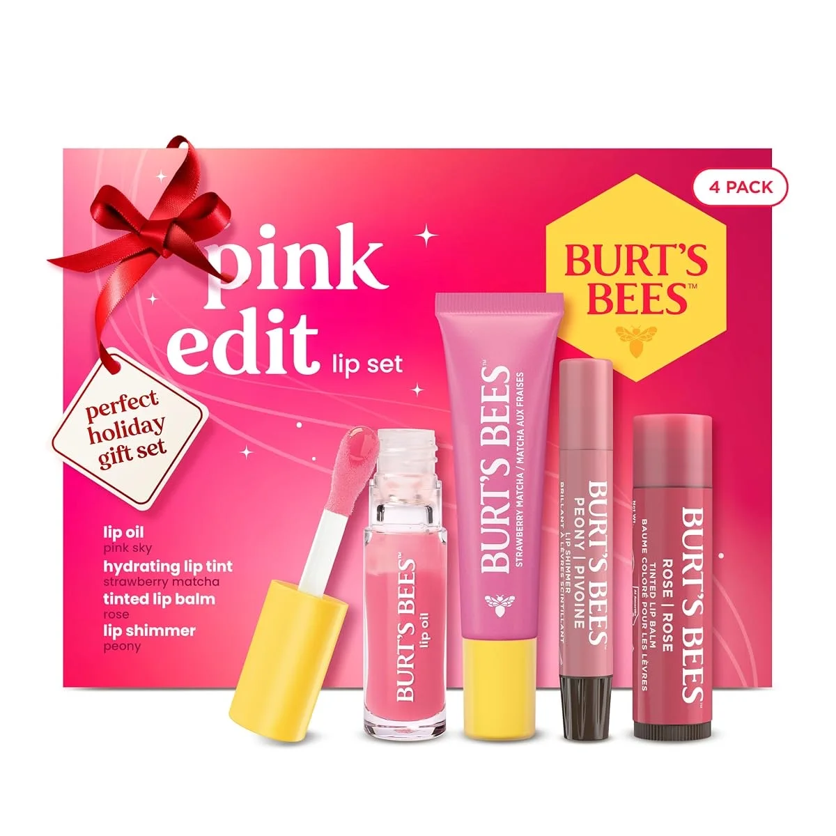 Burt's Bees The Pink Edit Holiday Lip Care Set