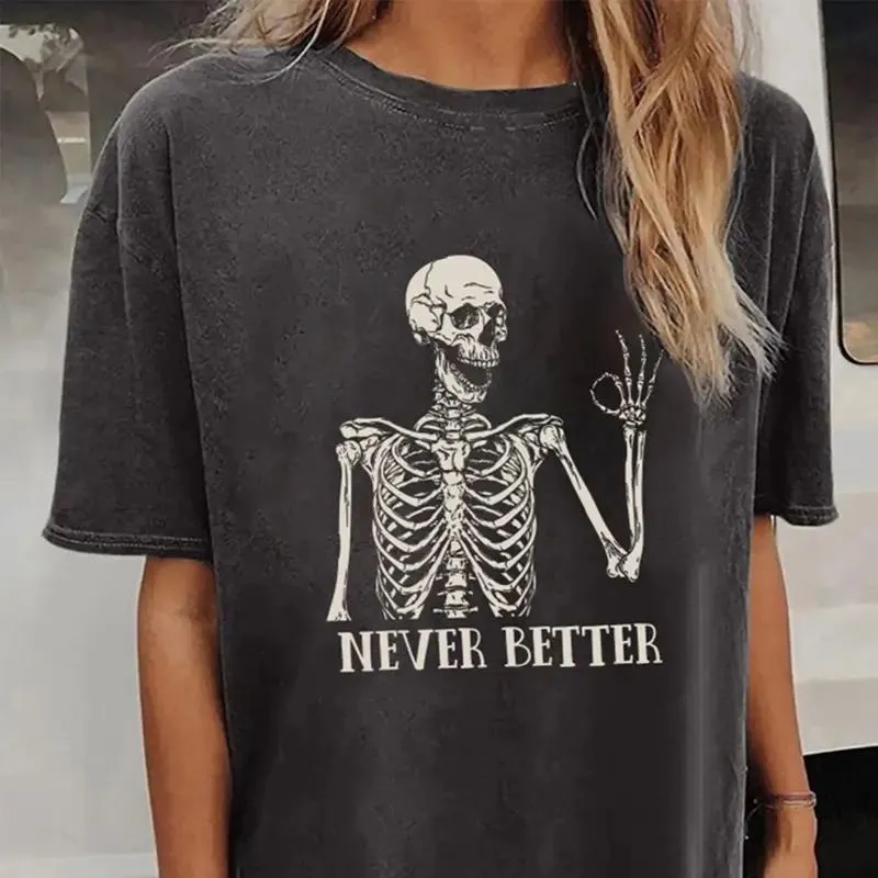 Vintage Skull Print T-shirt