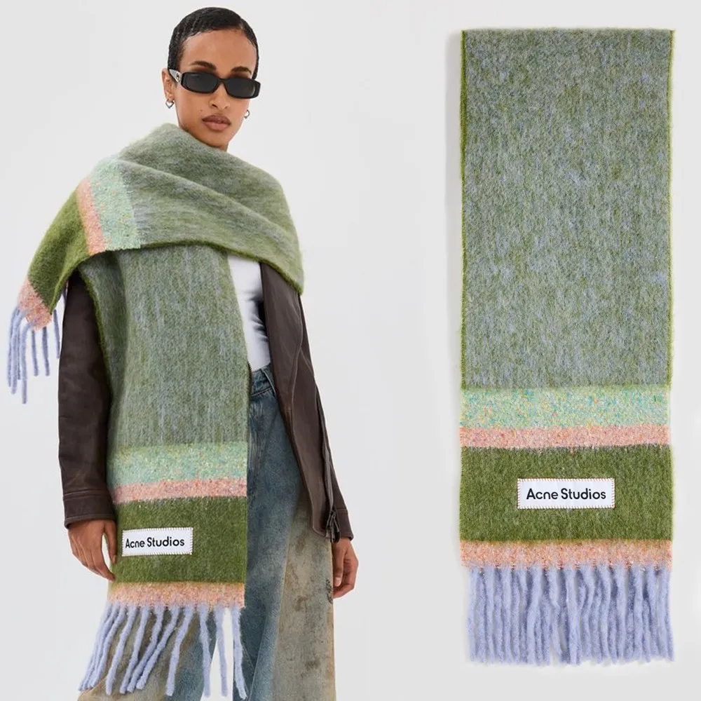 Acne Studios Unisex Mohair Checked Scarf