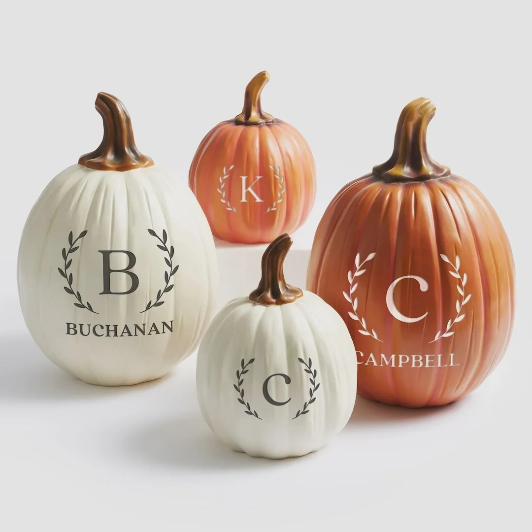 Personalized Monogram Pumpkins (Etsy)