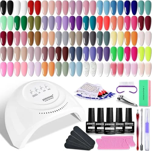 JODSONE Gel Nail Polish Kit with UV Lamp (60 pcs)