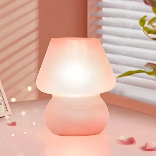 ONEWISH Mushroom Lamp (Pink Glass)