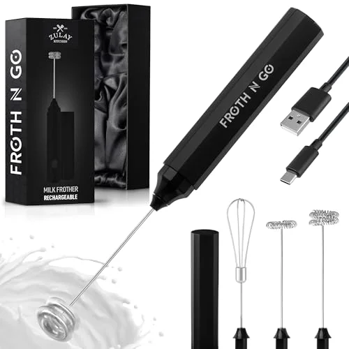 Zulay Rechargeable 3-in-1 Milk Frother