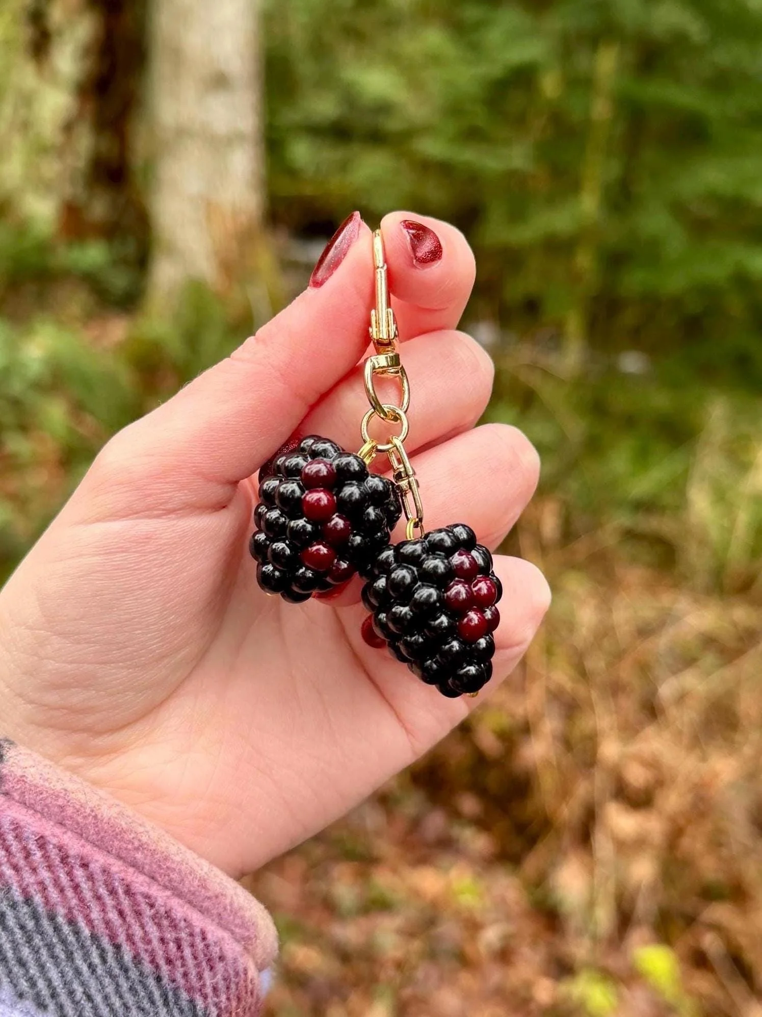Blackberry Bag Charm, Handmade Polymer Clay (Etsy)
