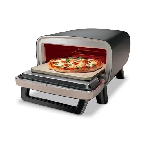 Ninja Artisan Electric Outdoor Pizza Oven with Stone | 12-inch Pizza in 3-minutes | 700F Max Temp | 5-in-1 Functionality – Pizza, Bake, Broil, Proof & Warm | Makes Full Meals | Gray | MO201