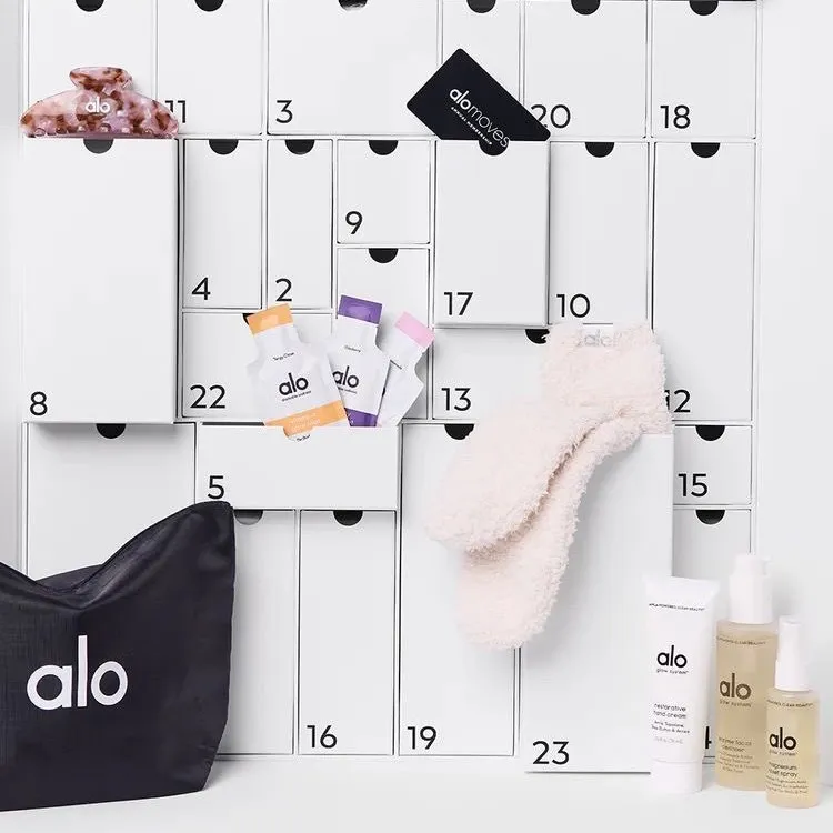 The 2024 Alo Advent Calendar is here and filled with 24 days of beauty, wellness, movement, and style must-haves.