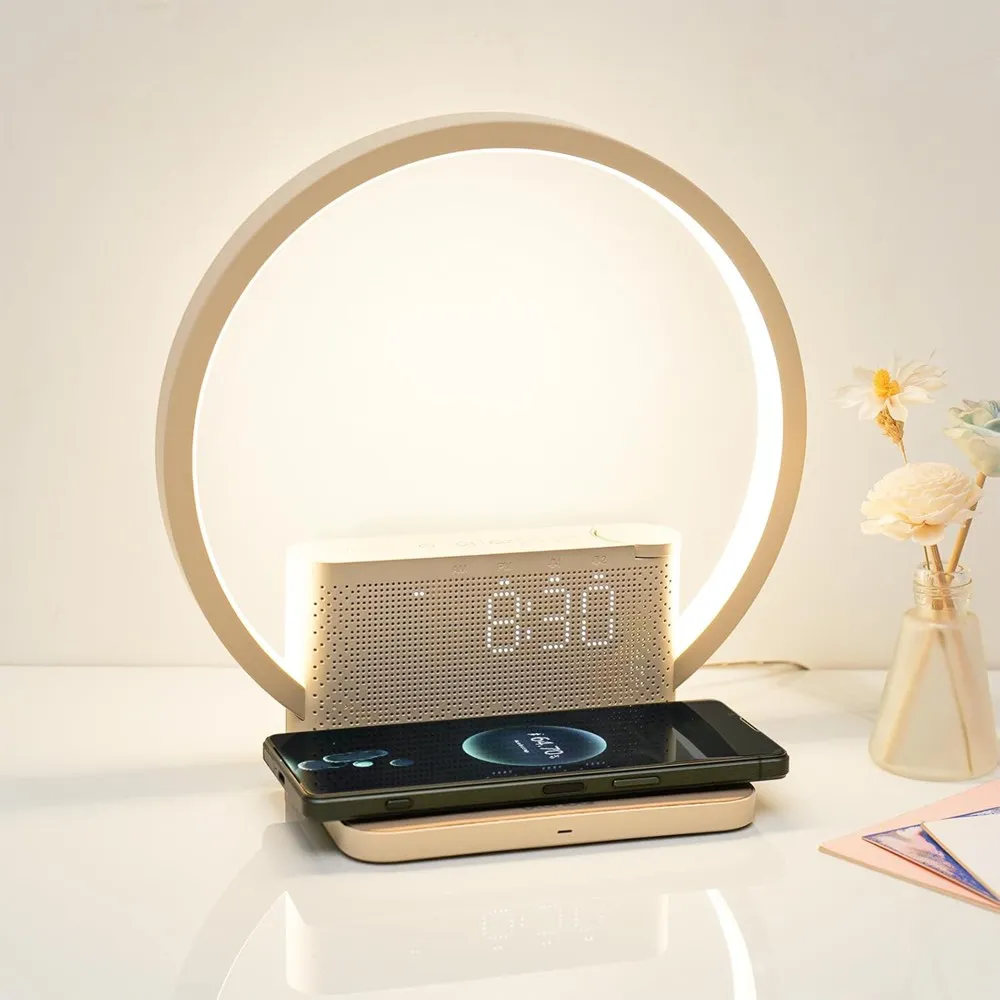 Amazon Table Lamp with 3-Level Wake Up Light & Wireless Charger