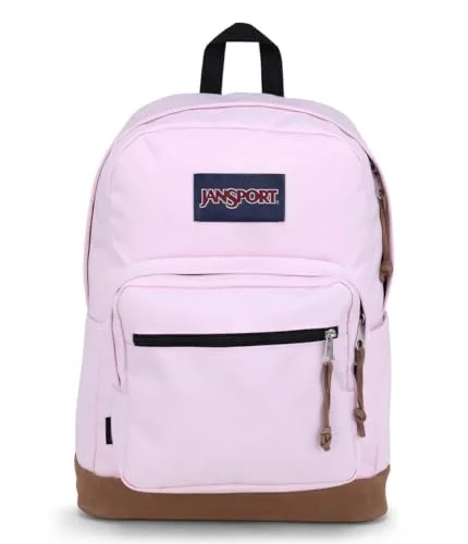 JanSport Right Pack Backpack - Durable Daypack with Padded 15" Laptop Sleeve, Spacious Main Compartment & Integrated Water Bottle Pocket - Pink Ice
