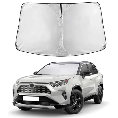 EcoNour Windshield Sunshade Compatible for Toyota RAV4 2019-2024 2025,2026 LE, XLE, Premium, XSE, Limited, SE, TRD Off-Road, Sun Visor for Front Window Sun Shade Cover, UV Protector, Car Accessories